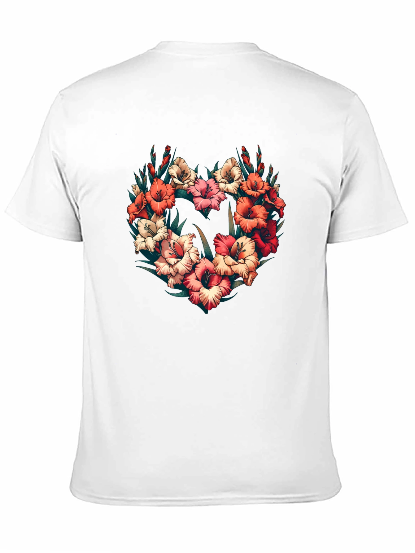 Floral Heart Graphic Black T-Shirt