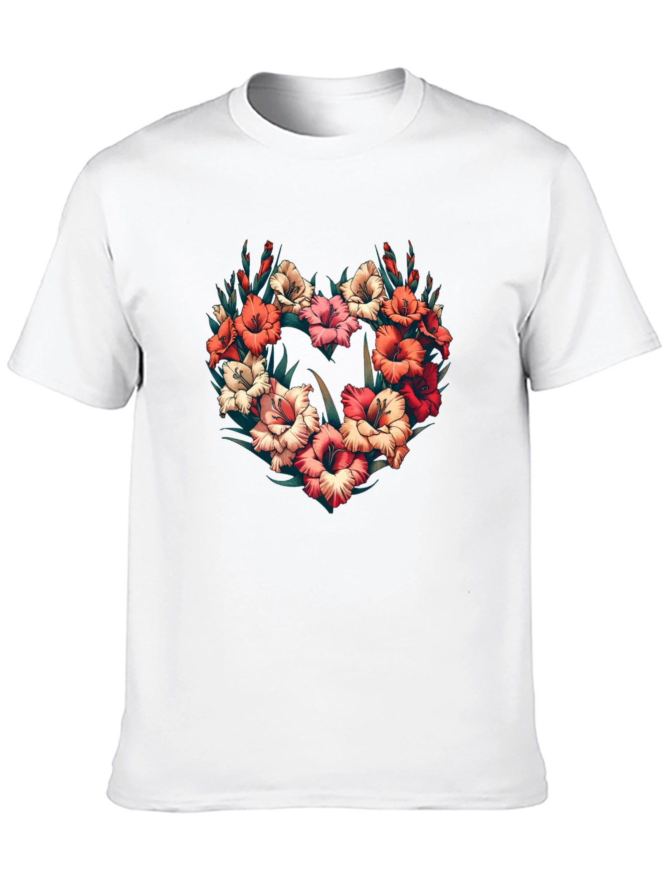 Floral Heart Graphic Black T-Shirt