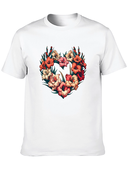Floral Heart Graphic Black T-Shirt