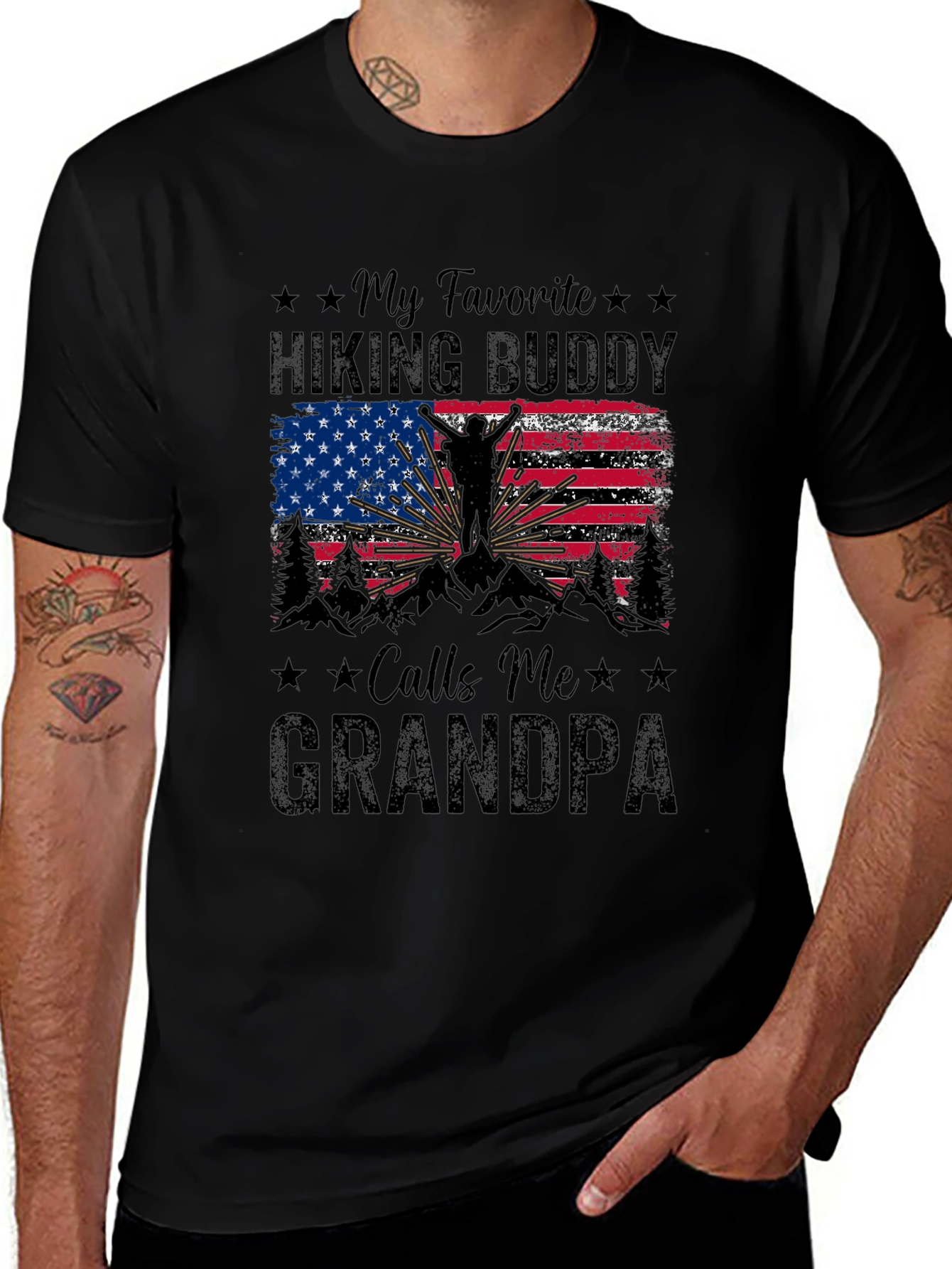 Hiking Buddy Grandpa T-Shirt