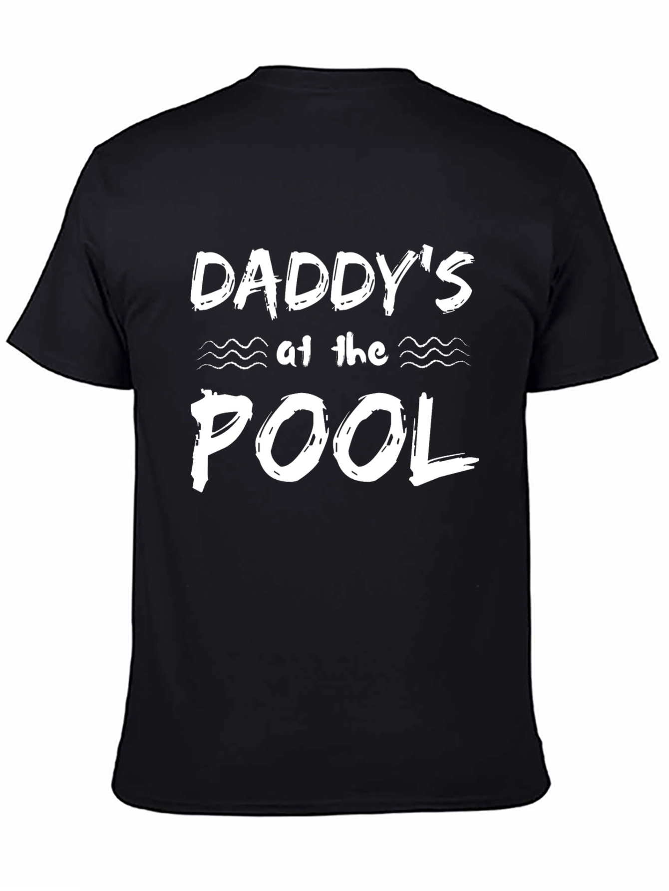 Daddys at the Pool - Mens Black Cotton T-Shirt