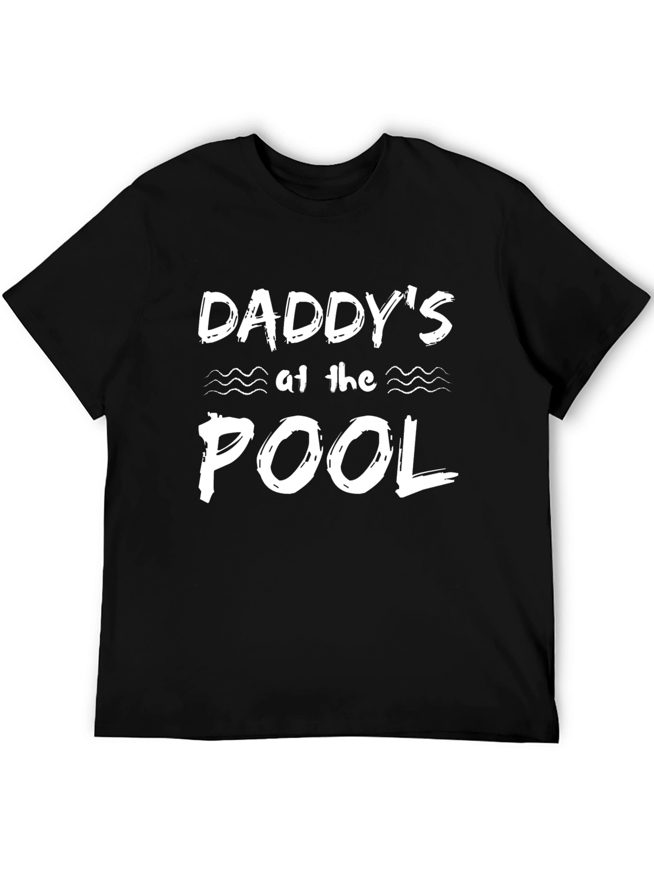 Daddys at the Pool - Mens Black Cotton T-Shirt