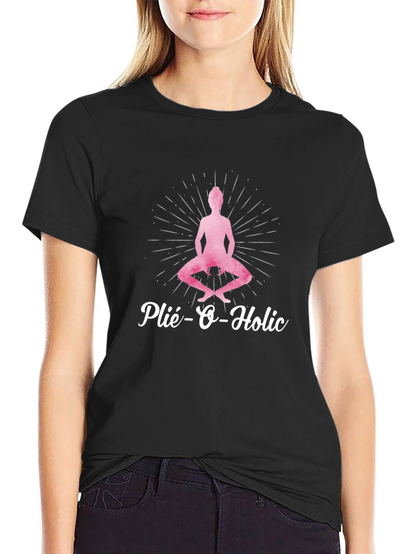 Plié-O-Holic Black T-Shirt for Ballet Lovers