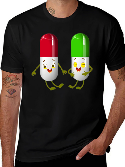 Pill Pals Graphic Tee - Black Cotton T-Shirt