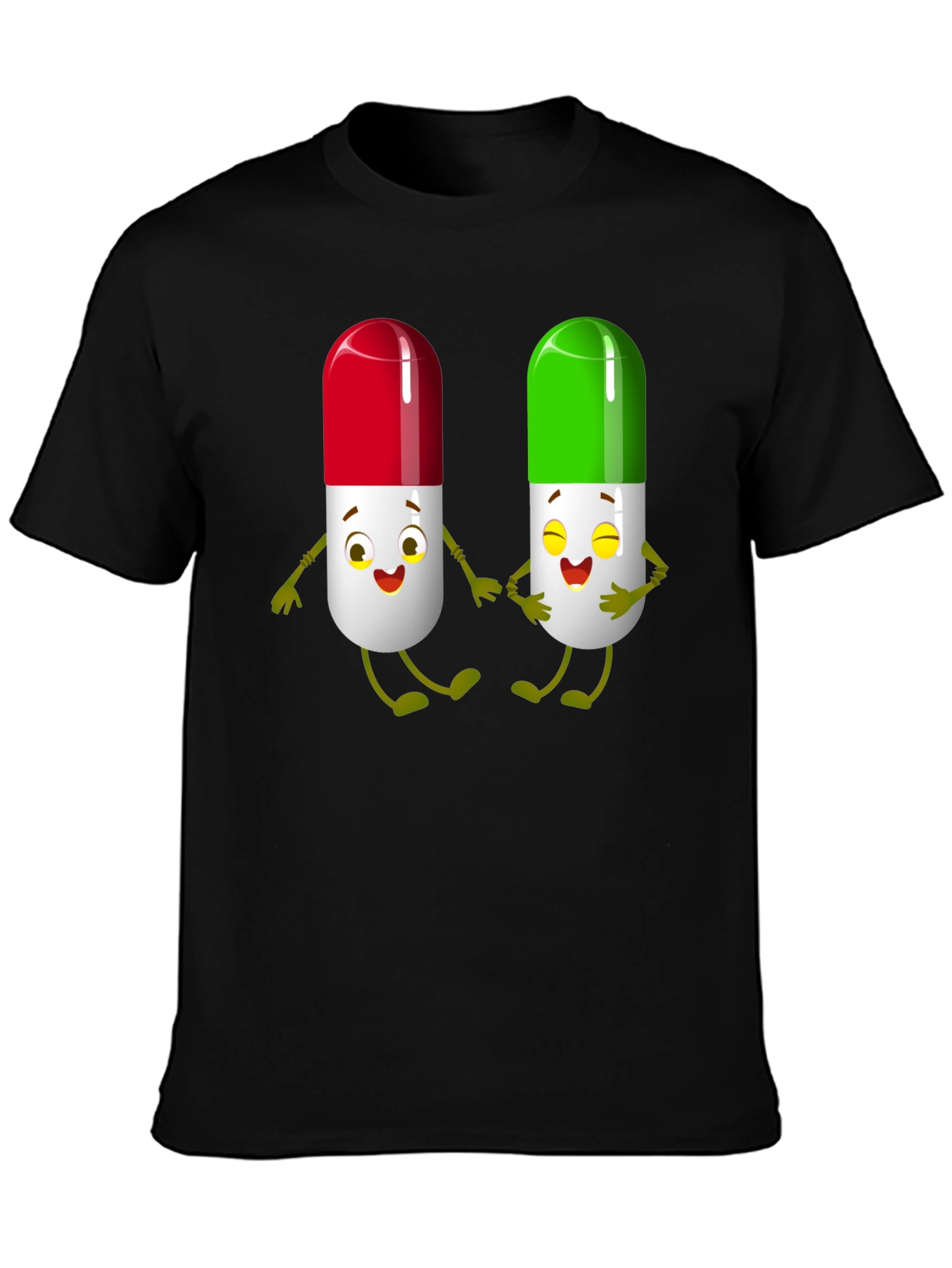 Pill Pals Graphic Tee - Black Cotton T-Shirt