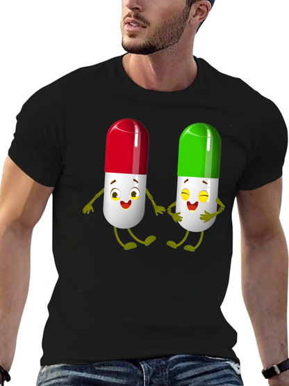 Pill Pals Graphic Tee - Black Cotton T-Shirt