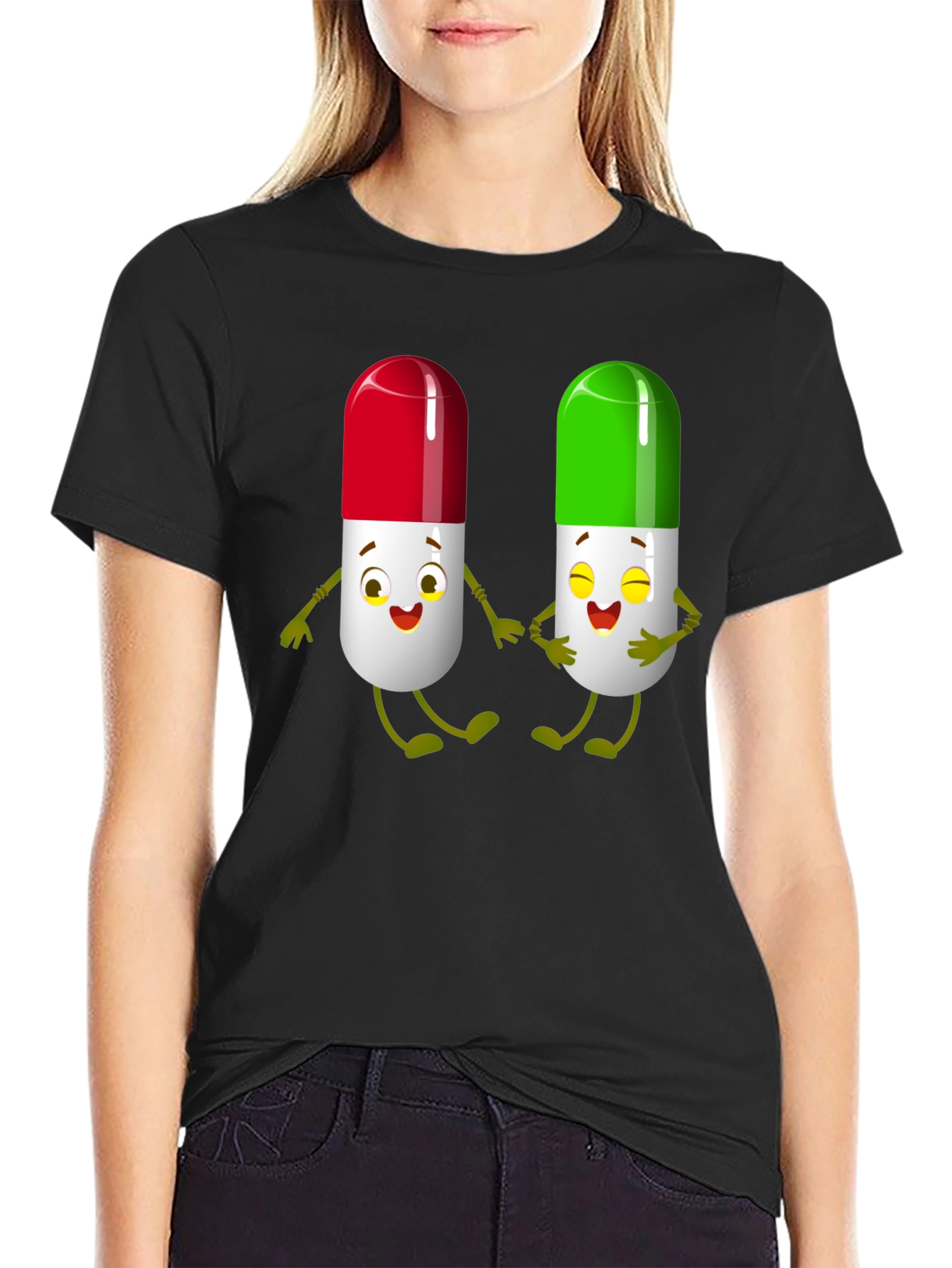 Pill Pals Graphic Tee - Black Cotton T-Shirt