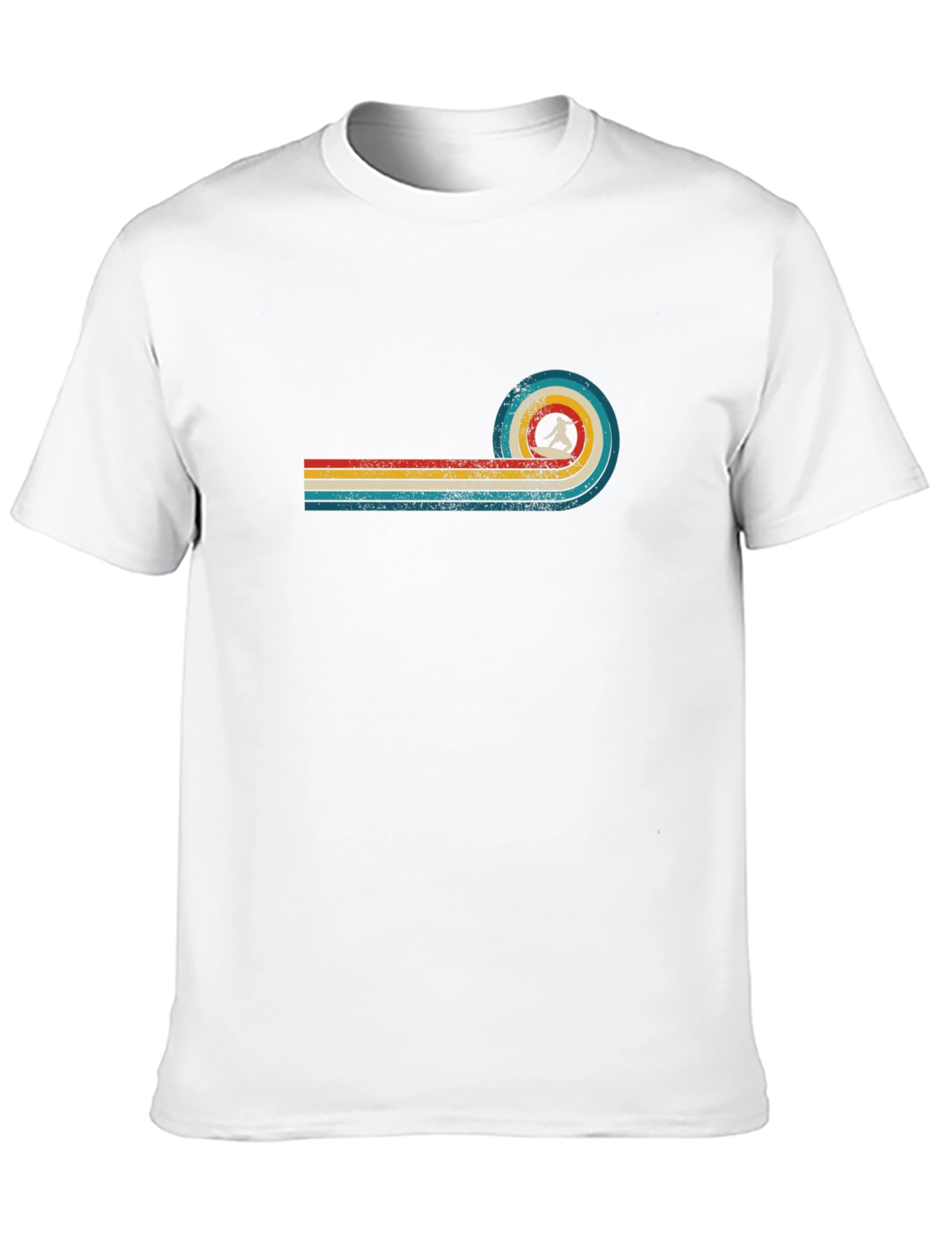 Retro Surfer Graphic Tee - Black Cotton T-Shirt