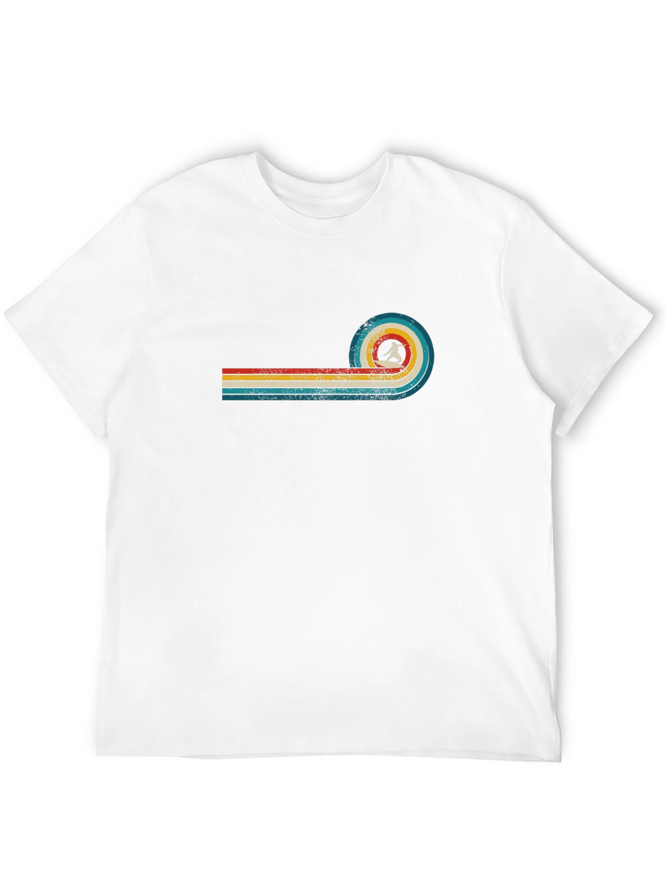Retro Surfer Graphic Tee - Black Cotton T-Shirt
