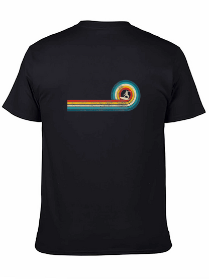 Retro Surfer Graphic Tee - Black Cotton T-Shirt