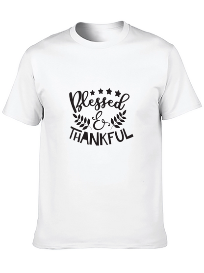 Blessed & Thankful Black Graphic Tee