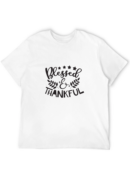 Blessed & Thankful Black Graphic Tee
