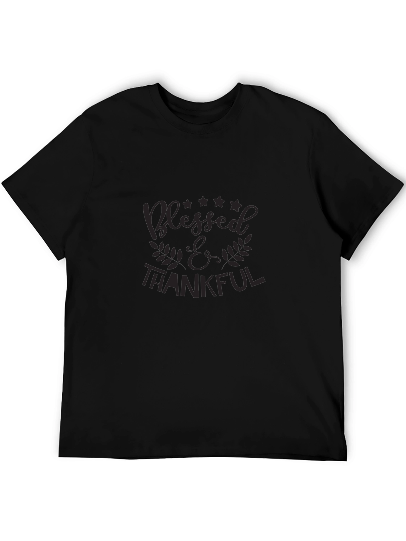 Blessed & Thankful Black Graphic Tee