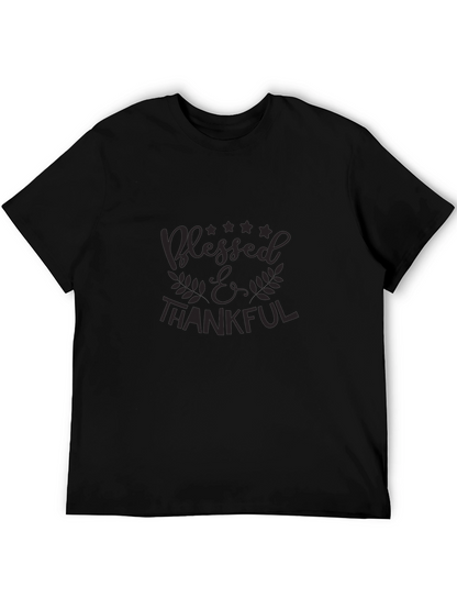 Blessed & Thankful Black Graphic Tee