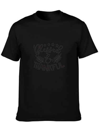 Blessed & Thankful Black Graphic Tee