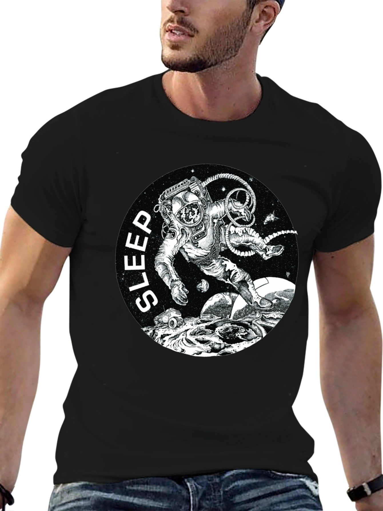 Sleep Astronaut Black T-Shirt