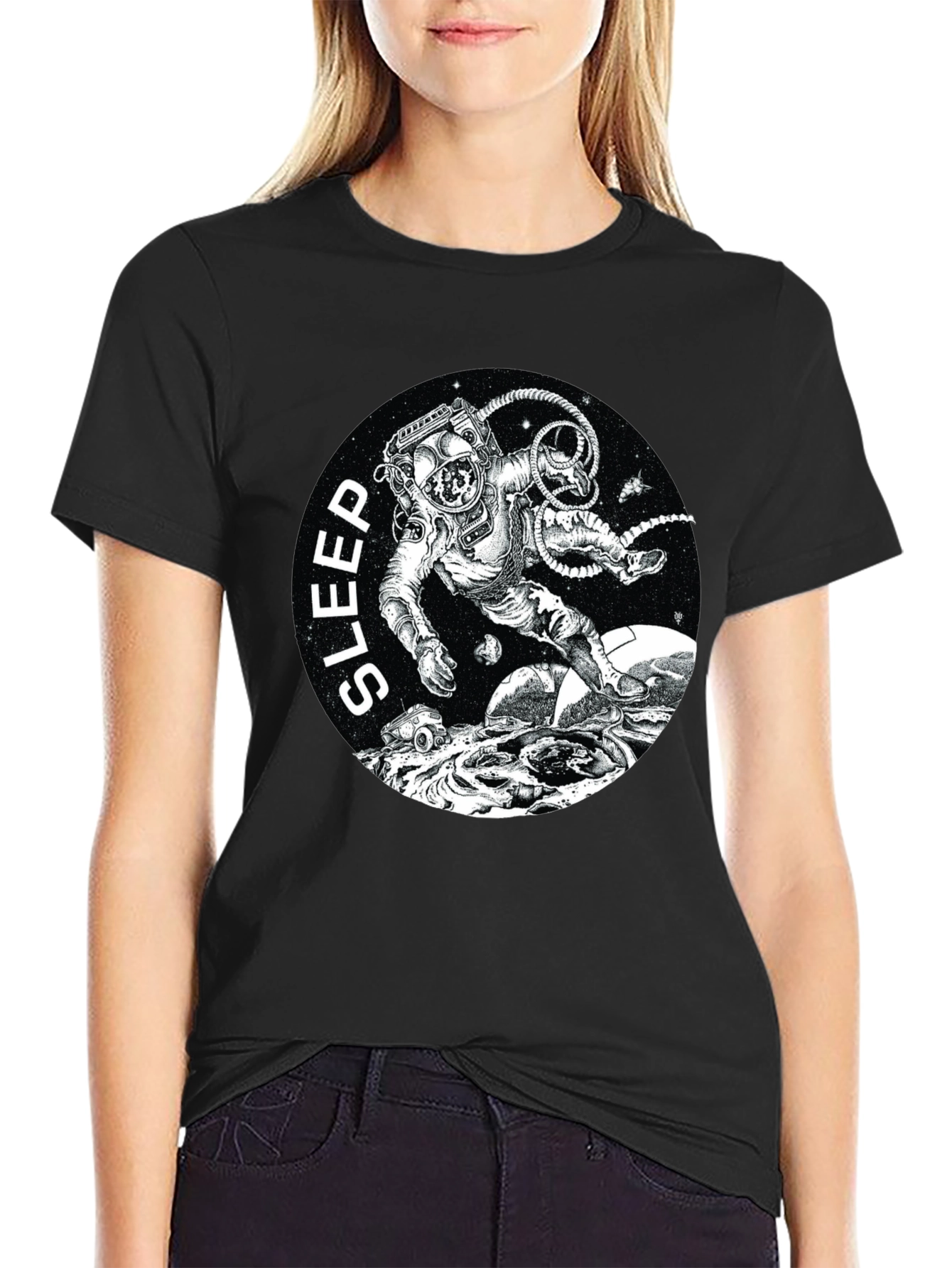 Sleep Astronaut Black T-Shirt