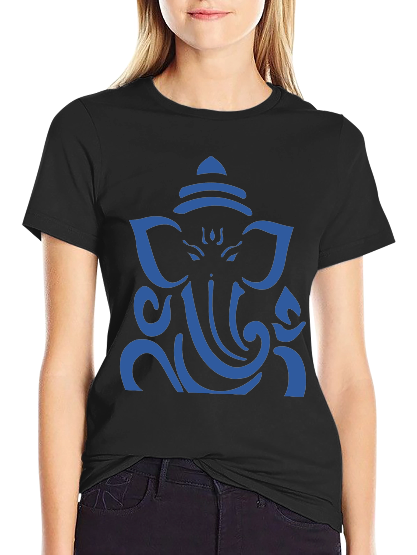 Ganesh Graphic T-Shirt - Black Cotton Blend Tee