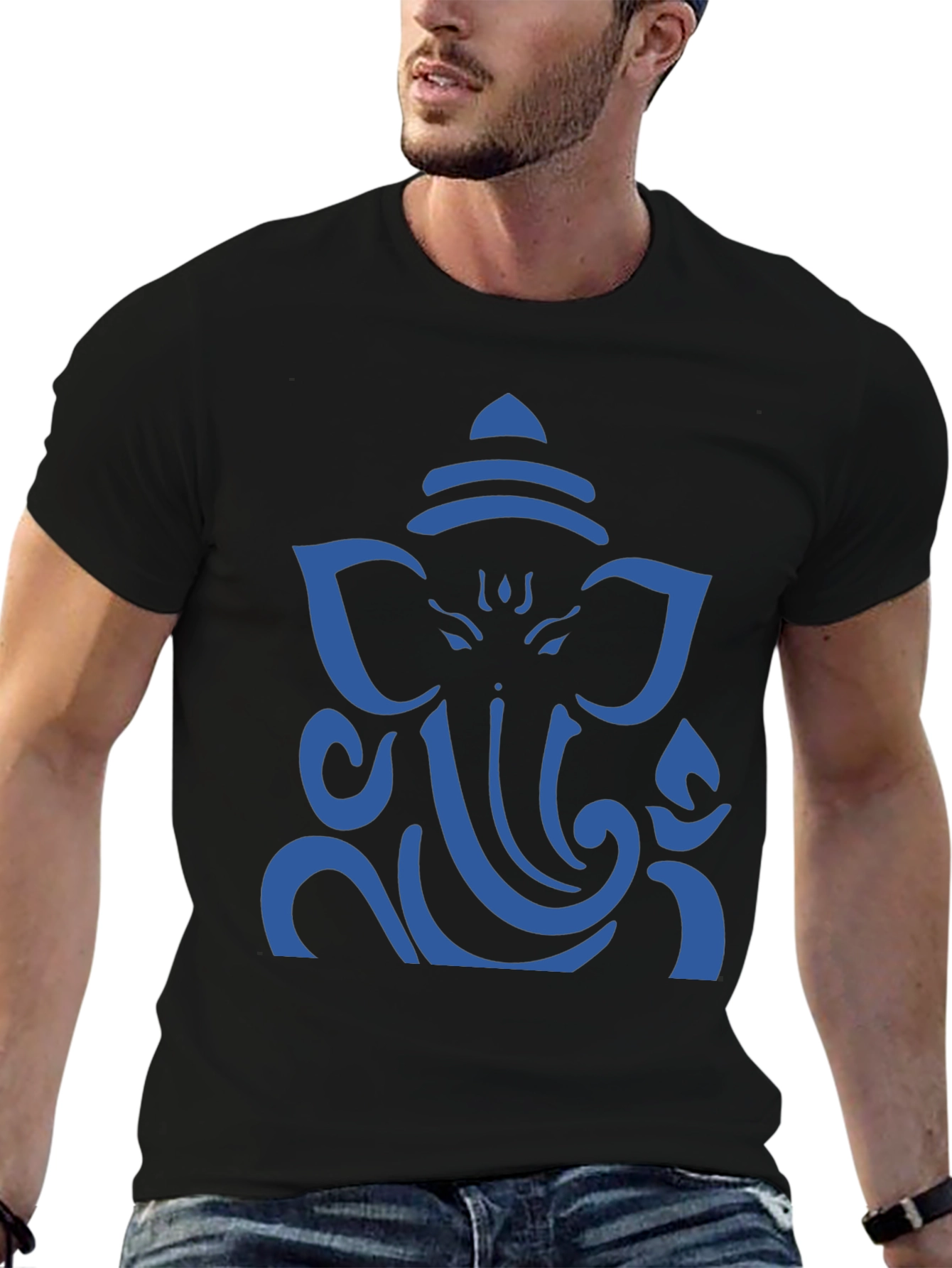 Ganesh Graphic T-Shirt - Black Cotton Blend Tee