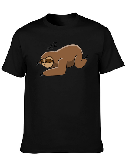 Sleeping Sloth Black T-Shirt