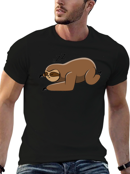 Sleeping Sloth Black T-Shirt