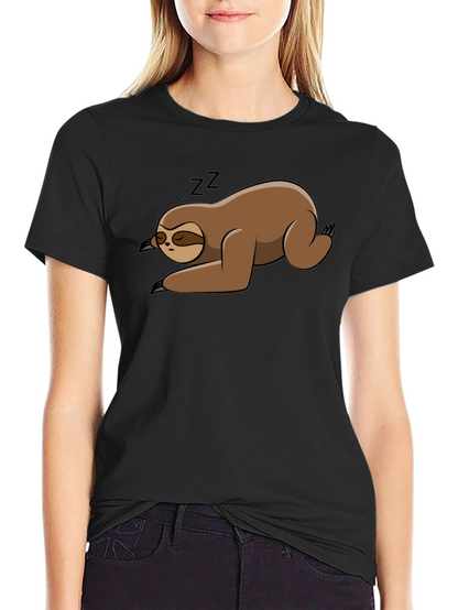 Sleeping Sloth Black T-Shirt