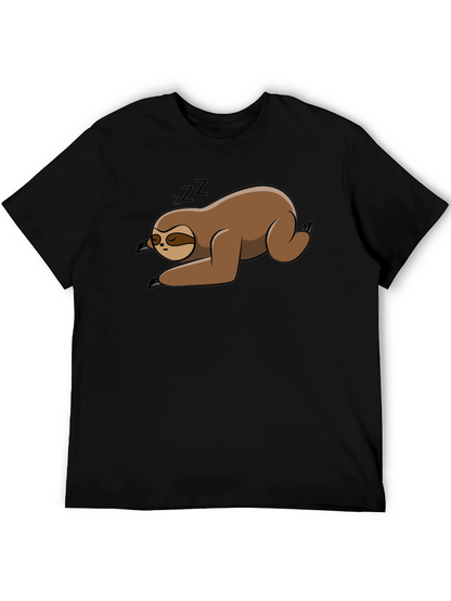 Sleeping Sloth Black T-Shirt