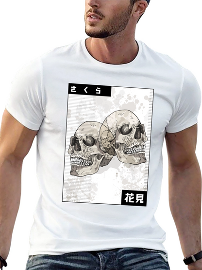 Skull Graphic Tee - Japanese Art Style Black T-Shirt