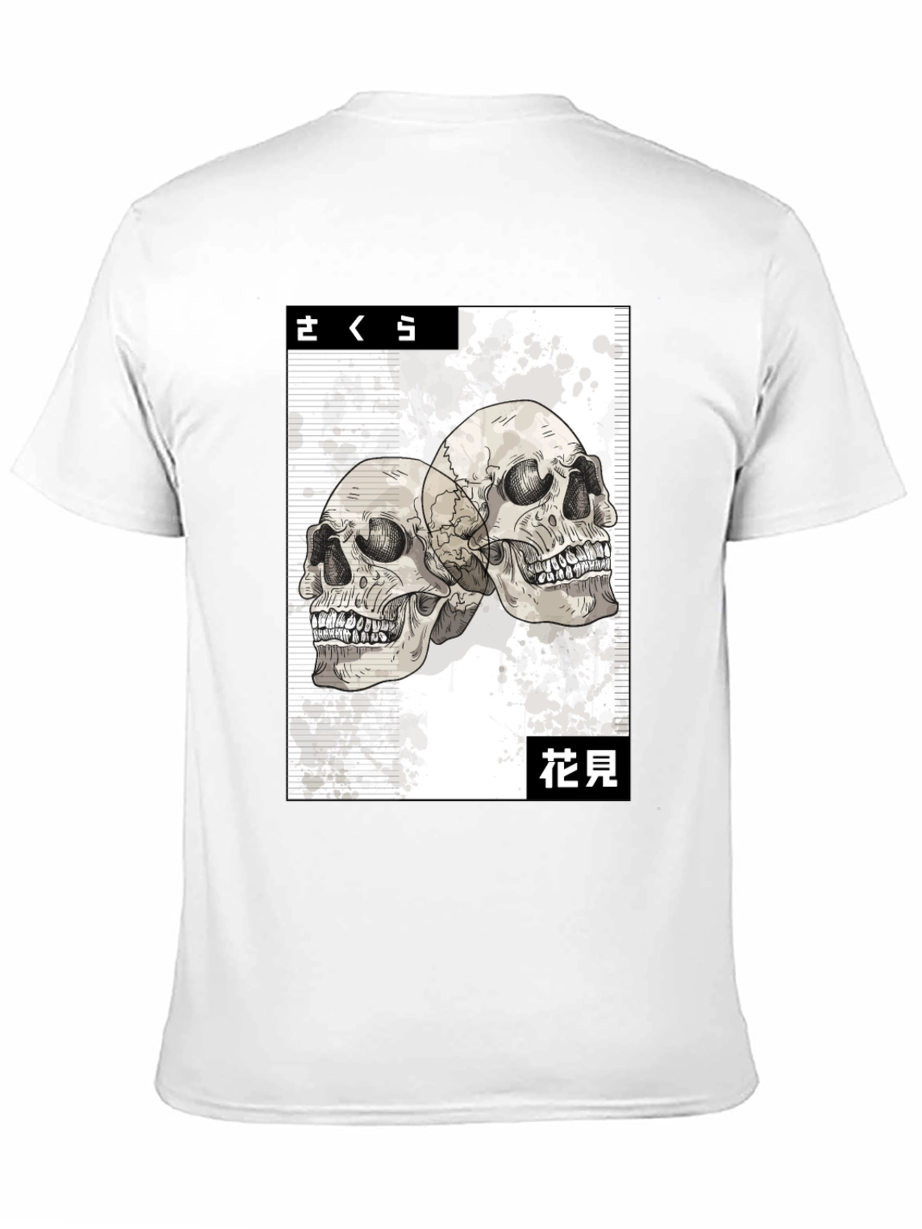 Skull Graphic Tee - Japanese Art Style Black T-Shirt