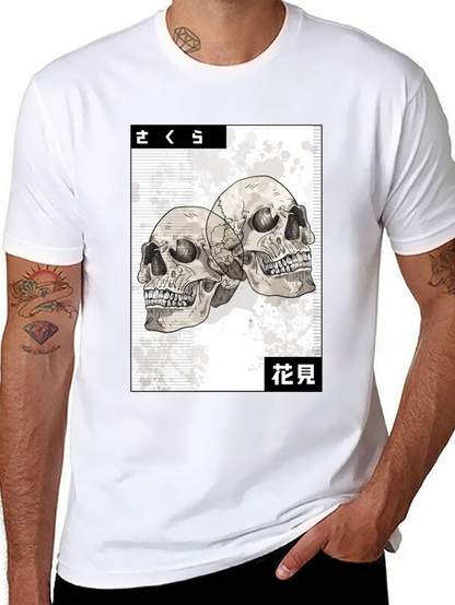 Skull Graphic Tee - Japanese Art Style Black T-Shirt
