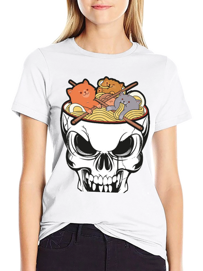 Skull Ramen Cat T-Shirt