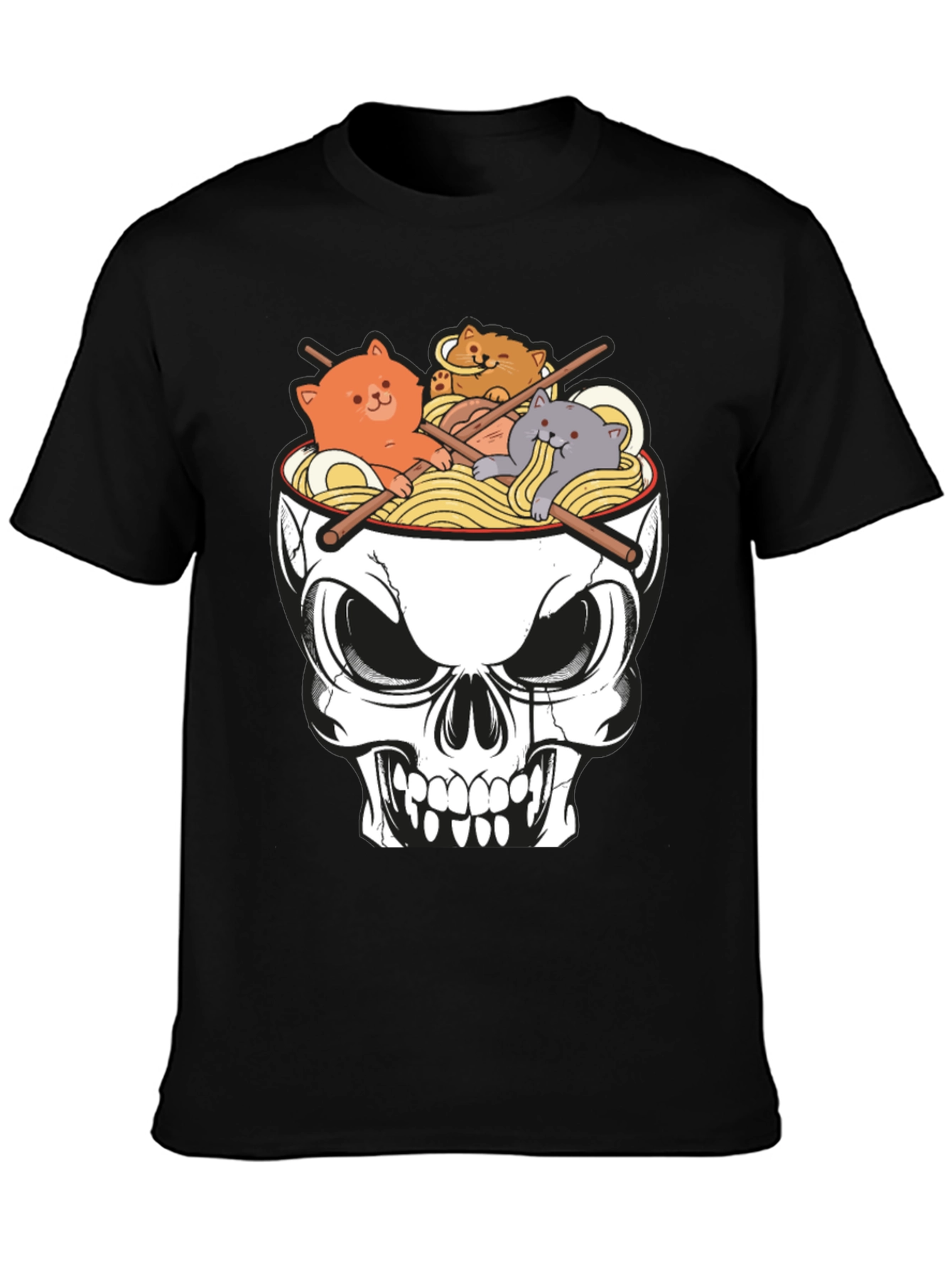Skull Ramen Cat T-Shirt