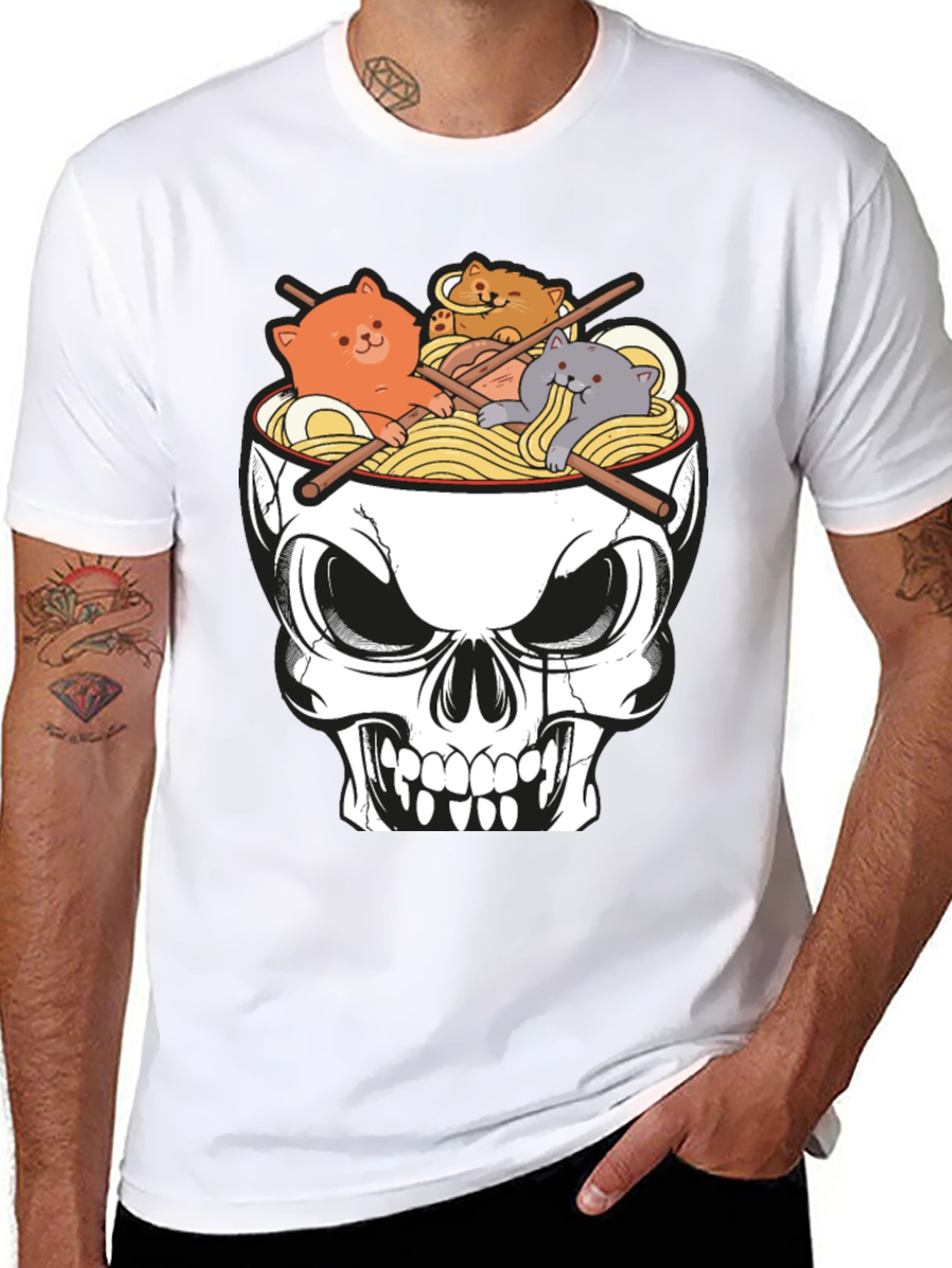 Skull Ramen Cat T-Shirt