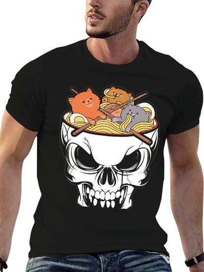 Skull Ramen Cat T-Shirt