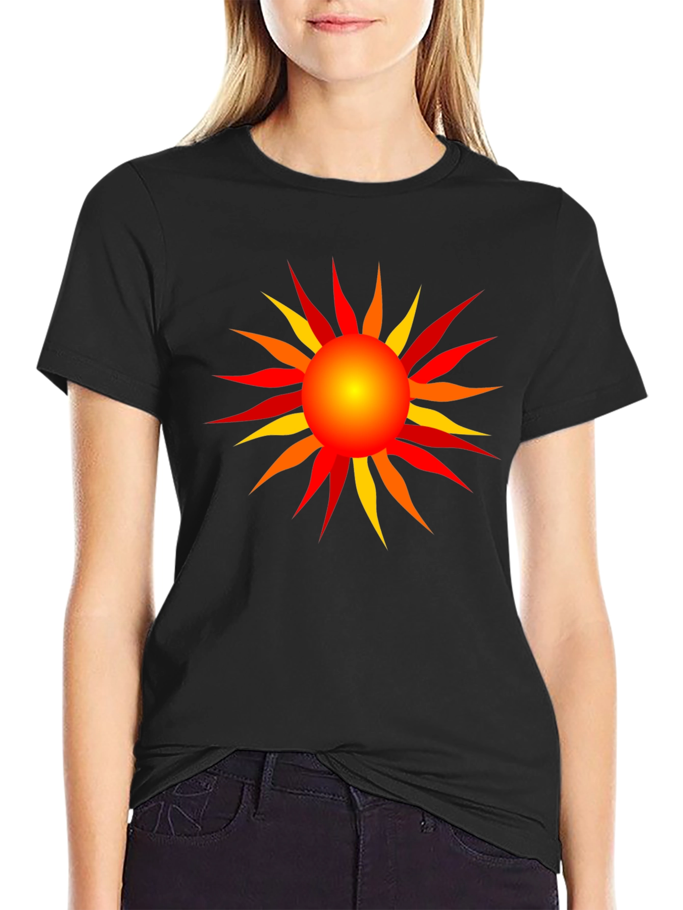 Radiant Sun Graphic T-Shirt - Black