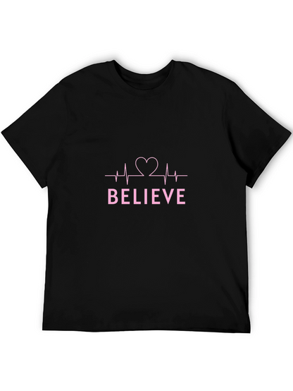 Believe Heartbeat Graphic Tee - Black
