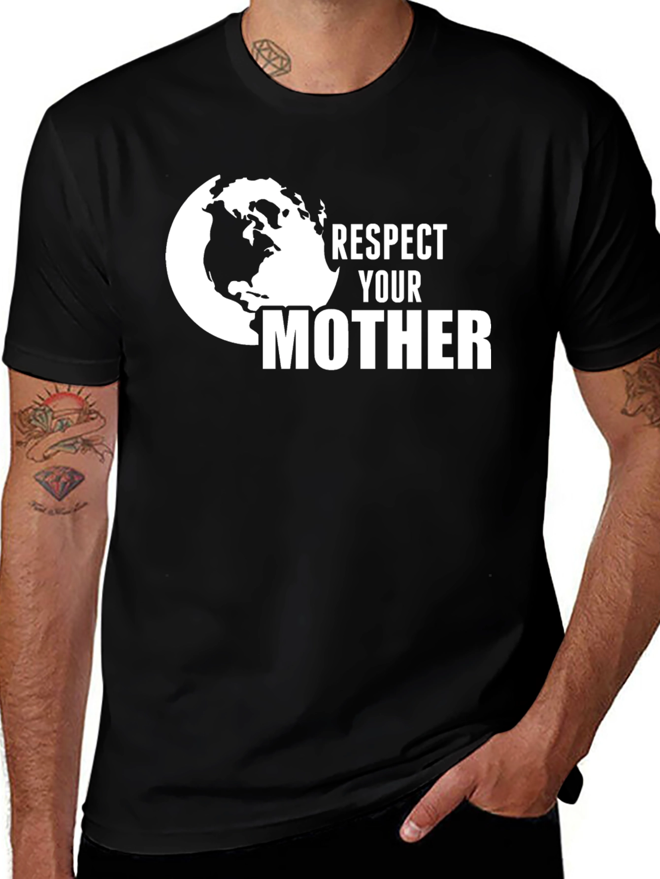Respect Your Mother Earth Black Graphic Tee
