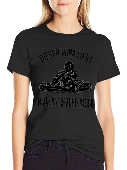 Funny Dieser Papa Liebt Kart Fahren Karting Black T-Shirt