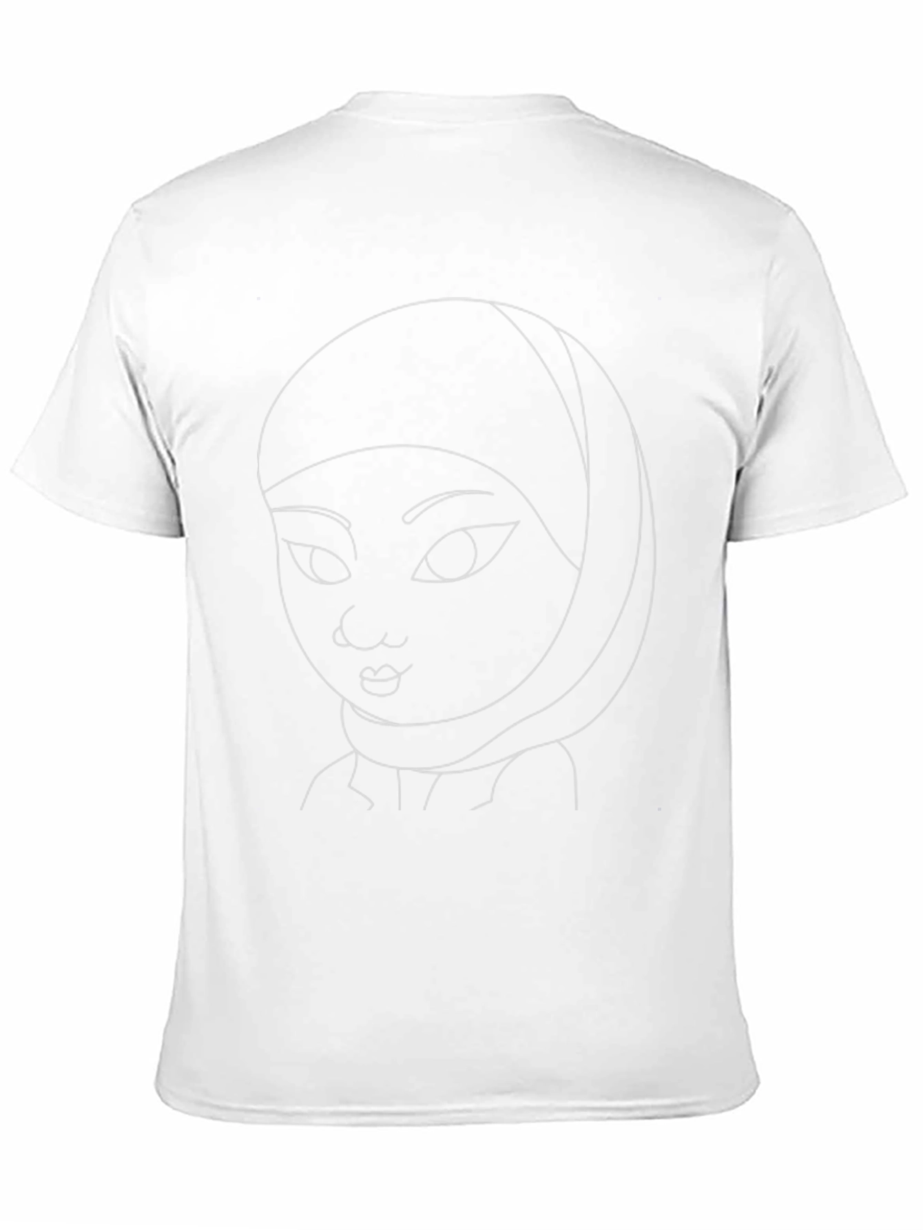 Black T-Shirt with Line Art Woman Graphic