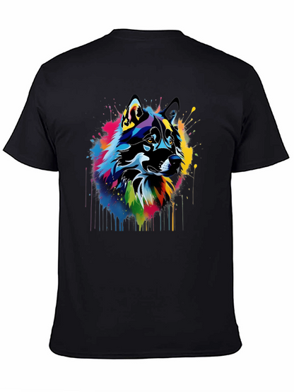 Abstract Wolf Art Black T-Shirt