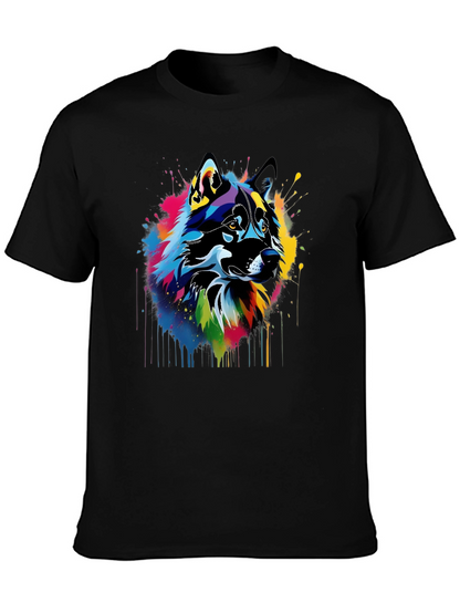 Abstract Wolf Art Black T-Shirt