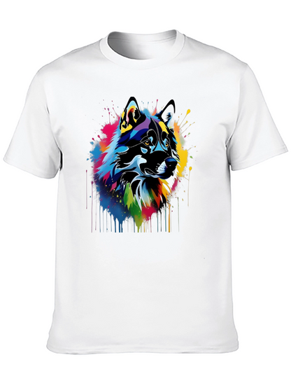 Abstract Wolf Art Black T-Shirt