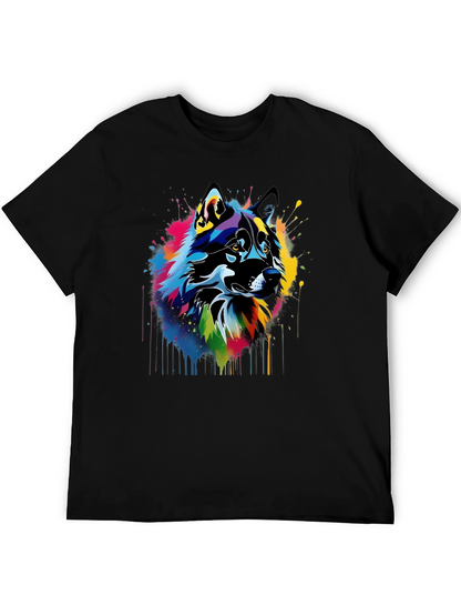 Abstract Wolf Art Black T-Shirt
