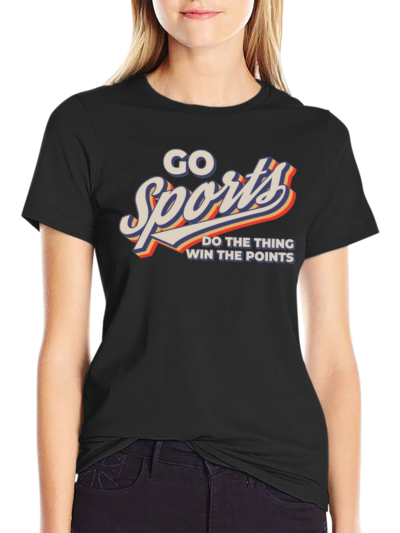Go Sports! Graphic Print Tee - Black