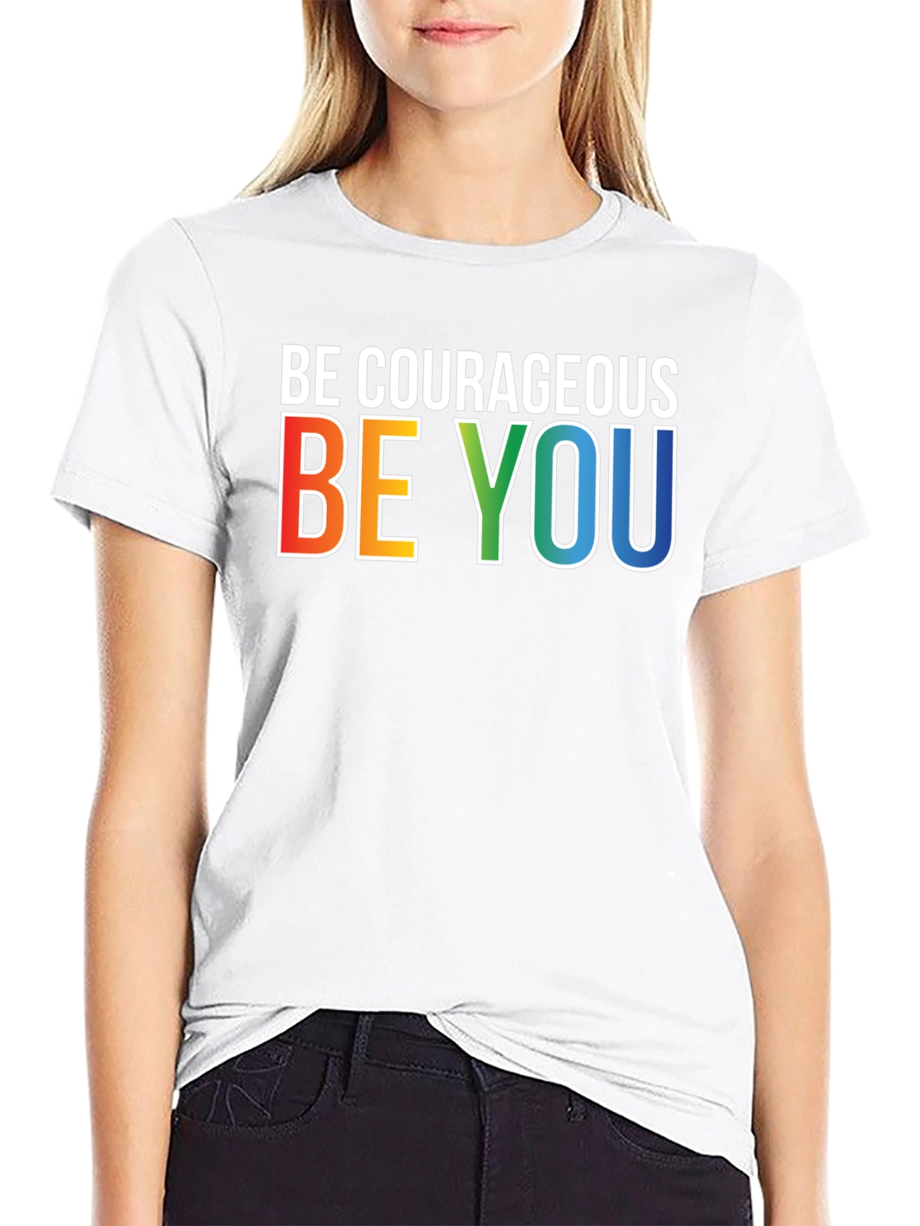 Be Courageous Be You Rainbow Graphic T-Shirt