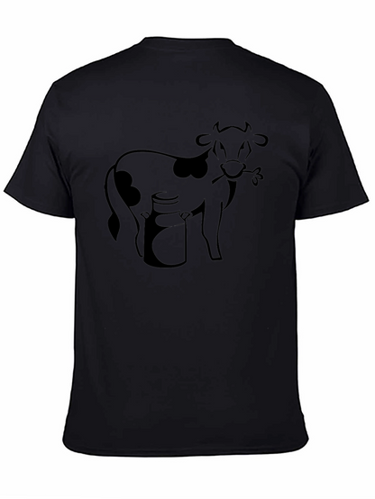 Funny Cow Graphic Tee - Black Cotton T-Shirt