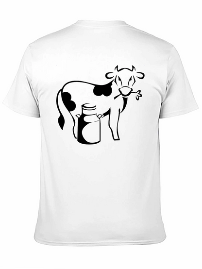 Funny Cow Graphic Tee - Black Cotton T-Shirt