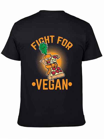 Fight For Vegan T-Shirt - Carrot Pizza Cartoon
