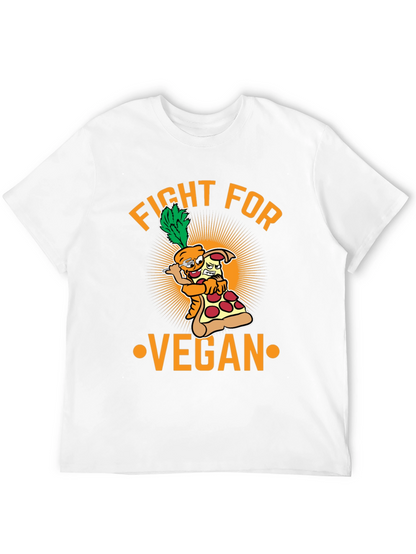 Fight For Vegan T-Shirt - Carrot Pizza Cartoon