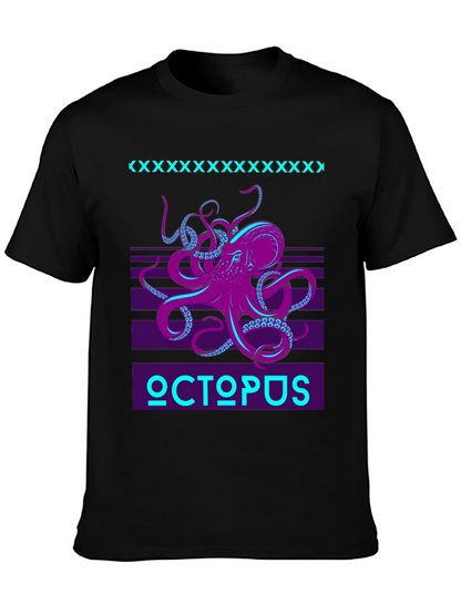Retro Octopus Graphic T-Shirt - Bold Kraken Design